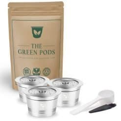 three reusaable caffitaly coffee pod with stianless steel coffee tamper