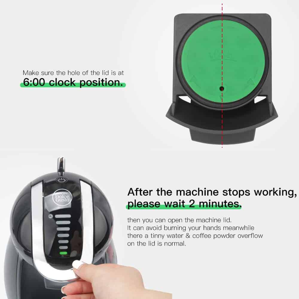 how to align the dolce gusto capsule into the coffee machine