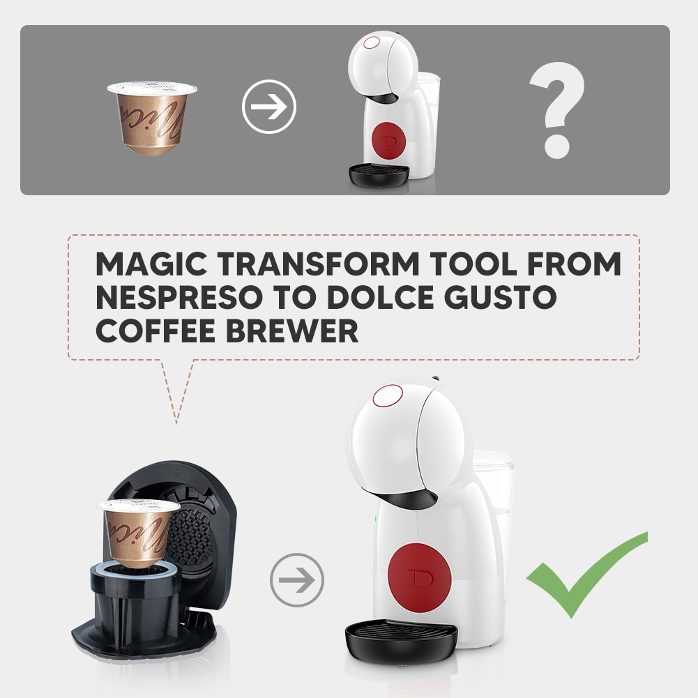 ICafilas Adapter for Dolce Gusto PICCOLO XS/Genio S Machine Reusable Capsule Refillable Cafetera Expreso Coffee